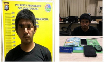 Tim Opsnal Satres Narkoba Polresta Pekanbaru ringkus Pengedar Ekstasi.