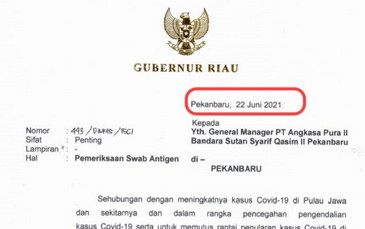 Gubri Surati PT. Angkasa Pura II Terkait Melonjaknya Kasus Covid-19 di Pulau Jawa