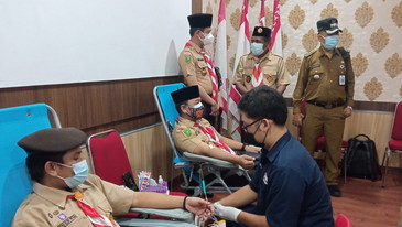 Kwarcab Pramuka Pekanbaru Gelar Bakti Donor Darah