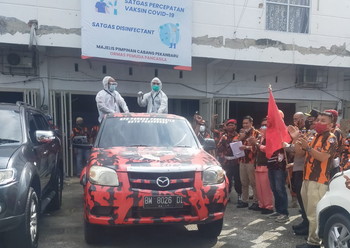 Pemuda Pancasila Bersama Indika Foundation Melepas Sebanyak 22 Orang Relawan Covid -19