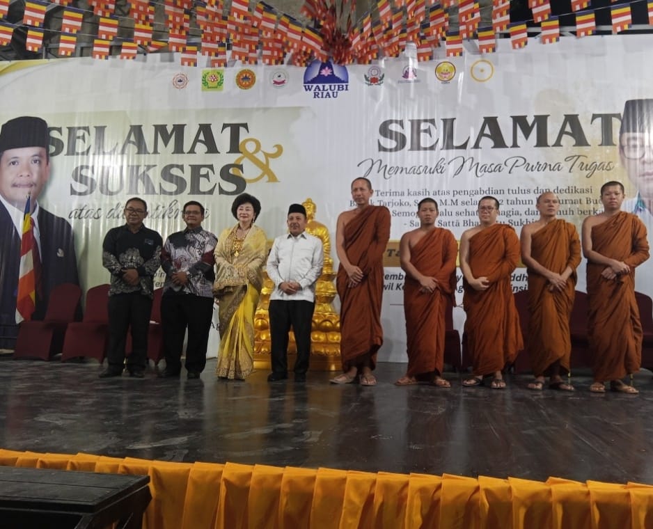 Dihadiri Kakanwil Kemenag Riau, Walubi Gelar Pisah Sambut Pembimas Buddha