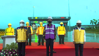 Presiden Jokowi Resmikan Tol Pekanbaru-Dumai Secara Virtual